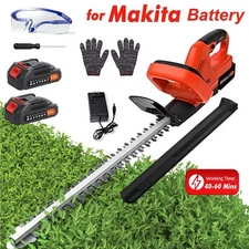 22'' Cordless Hedge Trimmer 24V Bush Trimmer Handheld Hedge Cutter W/2*Battery