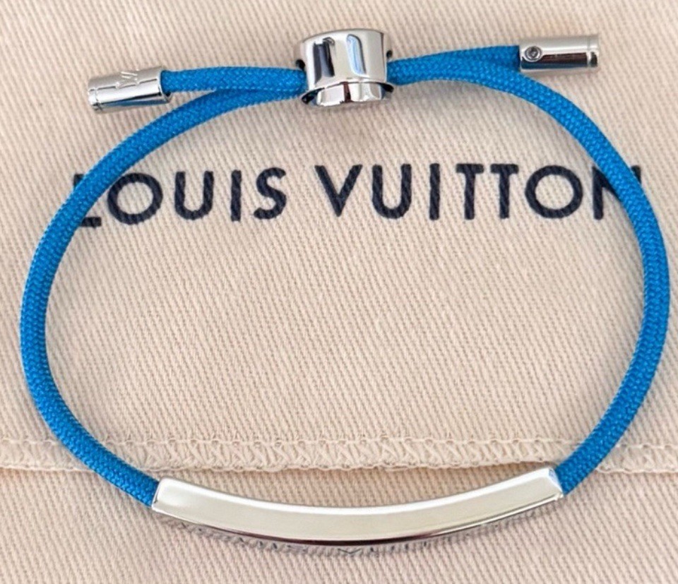 Louis Vuitton Bracelet Champs Elysees Navy Silver M8115 Blue | eBay