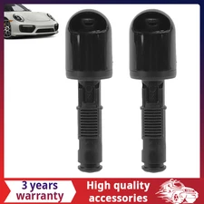 2x Black For Porsche 911 Panamera Headlight Washer Nozzle Spray Jet