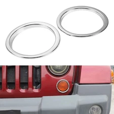 Front Turn Signal Light Lamp Cover Trim Ring For Jeep Wrangler Jk 07-17 Chrome