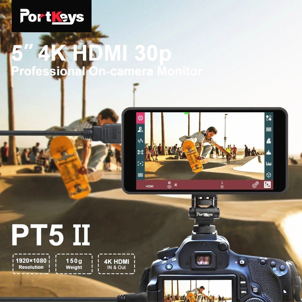 Portkeys PT5 II 4K Ultra-thin 5 Inch IPS Video Monitor 3D LUT Touch Screen IPS e
