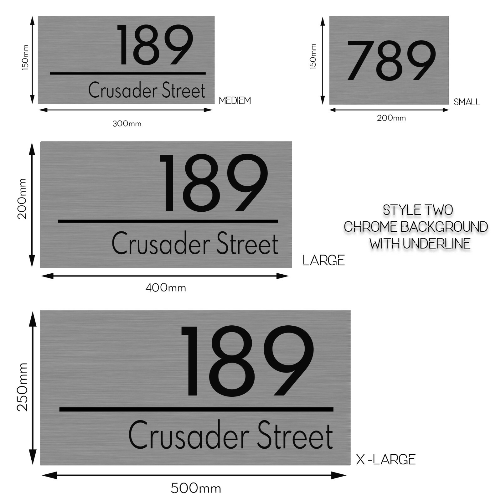 Custom House Number and Street Name Plaque Address Aluminium Sign 400