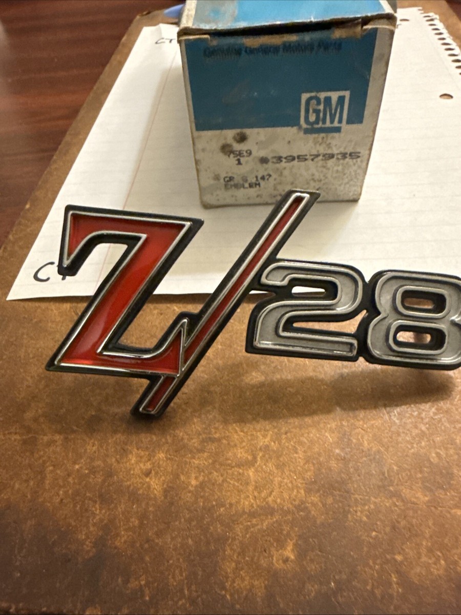 GM13コマAG925刻印 1969 CHEVROLET CAMARO Z28 FENDER EMBLEM NOS GM #3957935 | eBay
