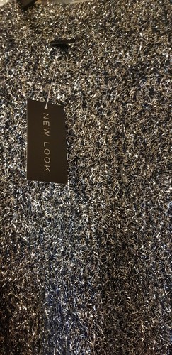 NEW LOOK Silver Tinsel Jumper Size M | eBay