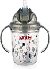 Nuby Tritan No Spill Flip N' Sip Twin Handle Printed Cup with 360 Weighted...