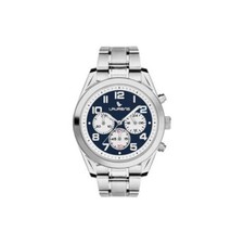 Orologio Uomo LAURENS 30064CC Chrono Bracciale Acciaio Blu Bianco 24 Ore