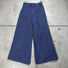 Vintage 60s 70s Seafarer Flare Bell Bottom Jeans Size 7 Dark Wash