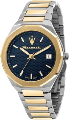 Maserati Stile Two Tone Stainless Blue Dial Quartz R8853142007