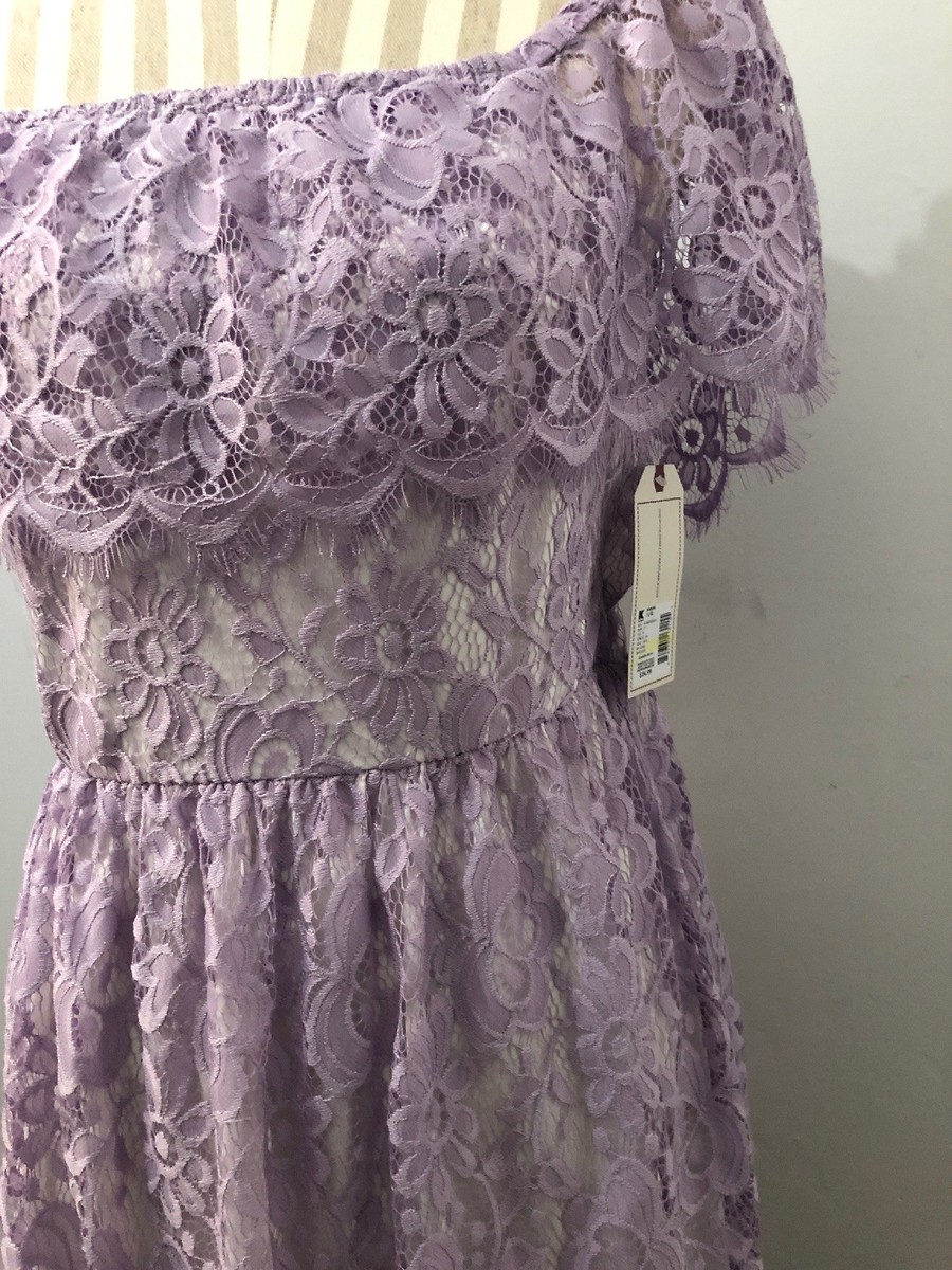 Adam Levine Womens Dress Purple Size L Large Lace overlay | eBay
