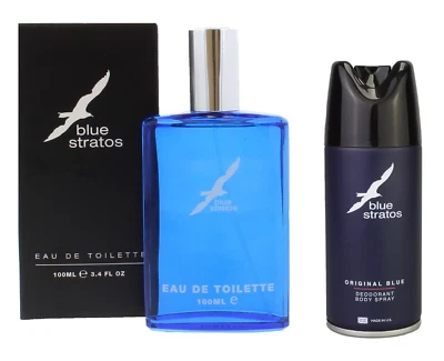 DUO Blue Stratos Original Eau De Toilette 100ml + Deodorant Body Spray 150ml