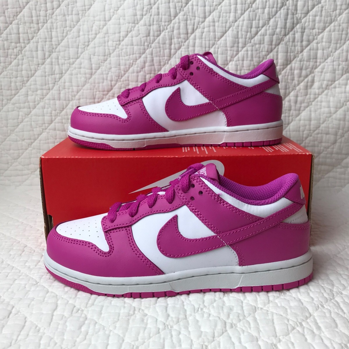 Nike Dunk Low BP Pre-School Shoes Kids SZ 2.5Y White/Active