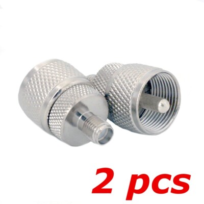 2 PACK - UHF PL-259 Male to SMA Female RF Wifi Coax Adapter Converter Connector