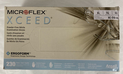 Microflex XC-310-XL Disposable Gloves, Size X-Large, 3 mil, Nitrile, 230 Count