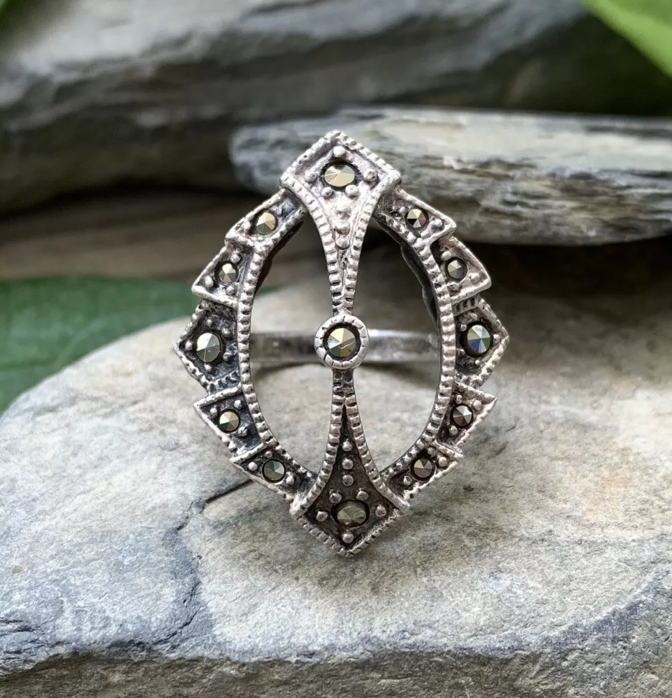 Statement shop marcasite rings