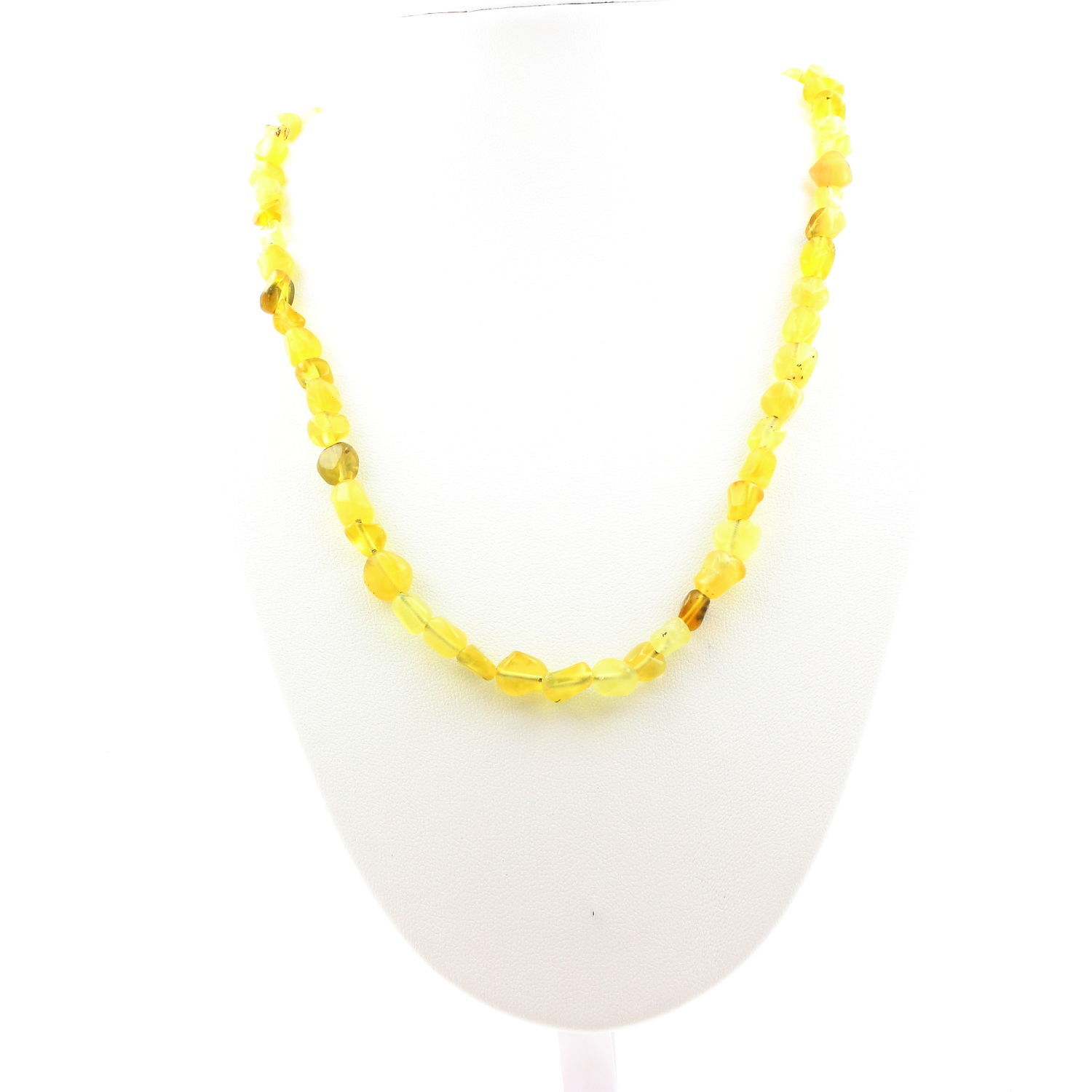 Collier perles Opale jaune d'Australie naturelle et chaine acier inoxydable femme