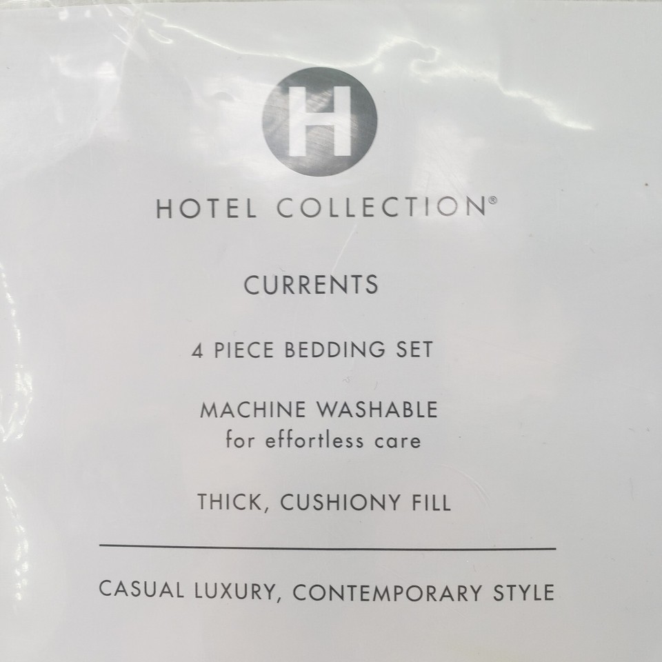 Hotel Collection Currents 4 Piece Full / Queen Comforter Set Natural