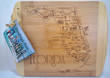 Totally Bamboo Florida Map Laser-Etched Wood Cutting & Serving Board