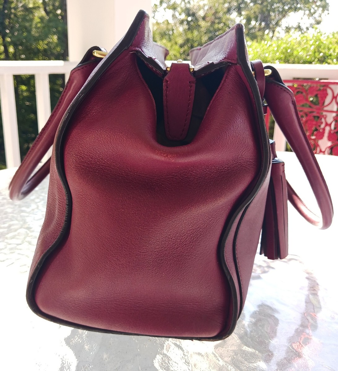 Coach 25359 Legacy Chelsea Raspberry Satchel With Tassel & Zip Top