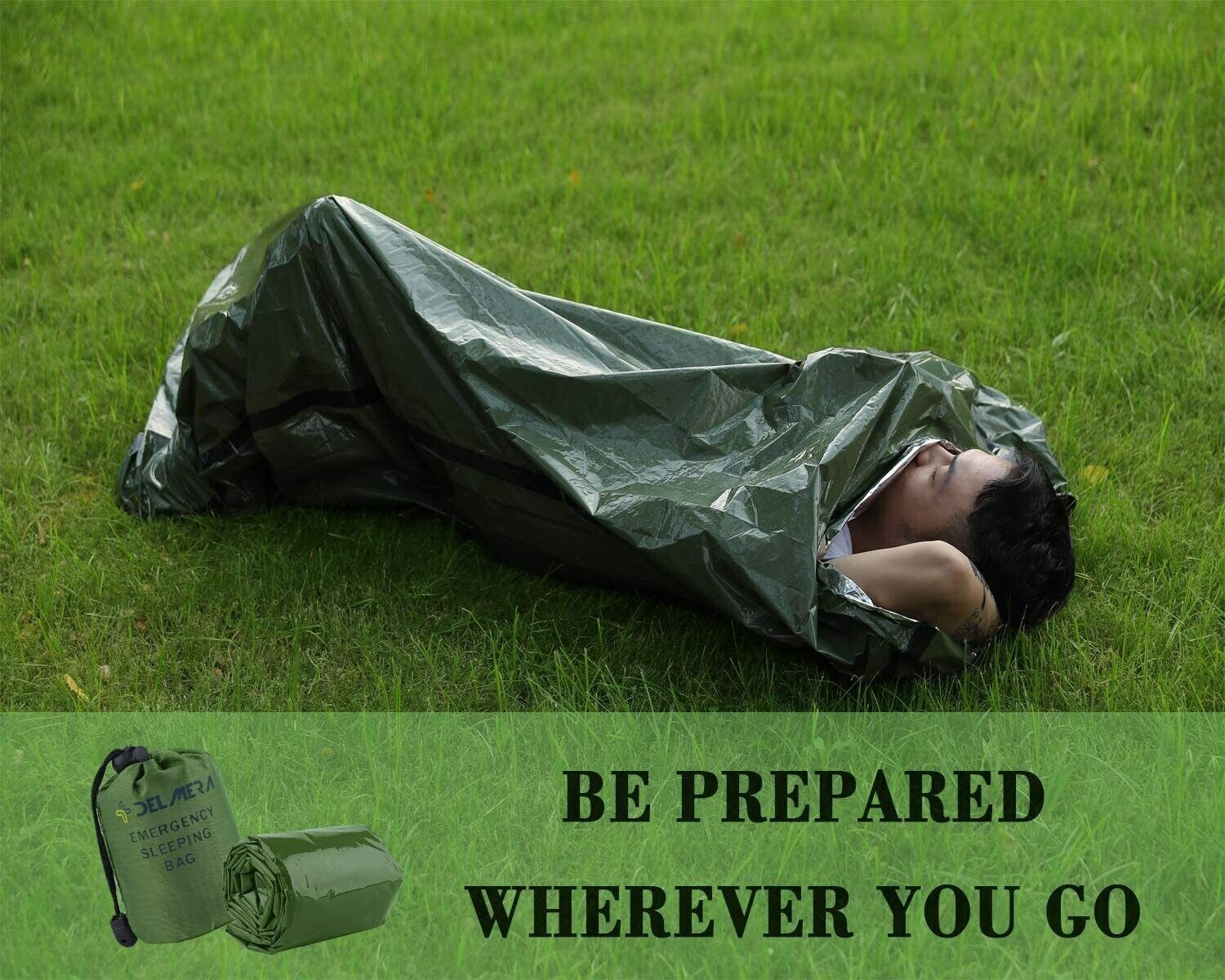 Emergency Gear Sleeping Bag Survival Bivy Space Blanket Outdoor Hiking