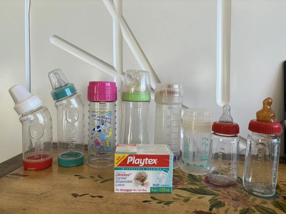 vintage playtex baby nurser bottles Lot Of 8 - Image 2 of 4