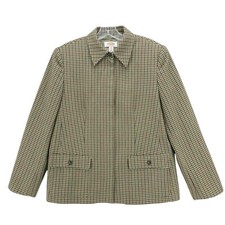 TALBOTS Vintage Houndstooth 100 Wool Zip Jacket Blazer MADE IN USA 12 PETITE