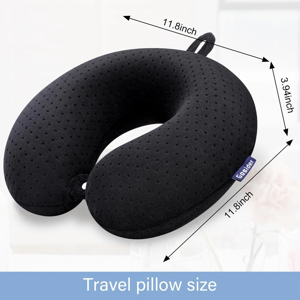 Memory Foam Neck Pillow for Airplane Travel Comfort