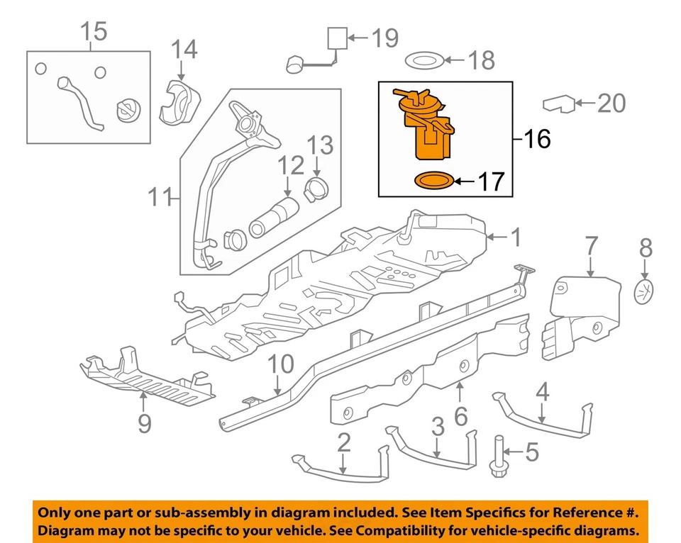 Used Fuel Pump fits: 2014 Buick Enclave tank mounted Grade A Foto 3 de 4