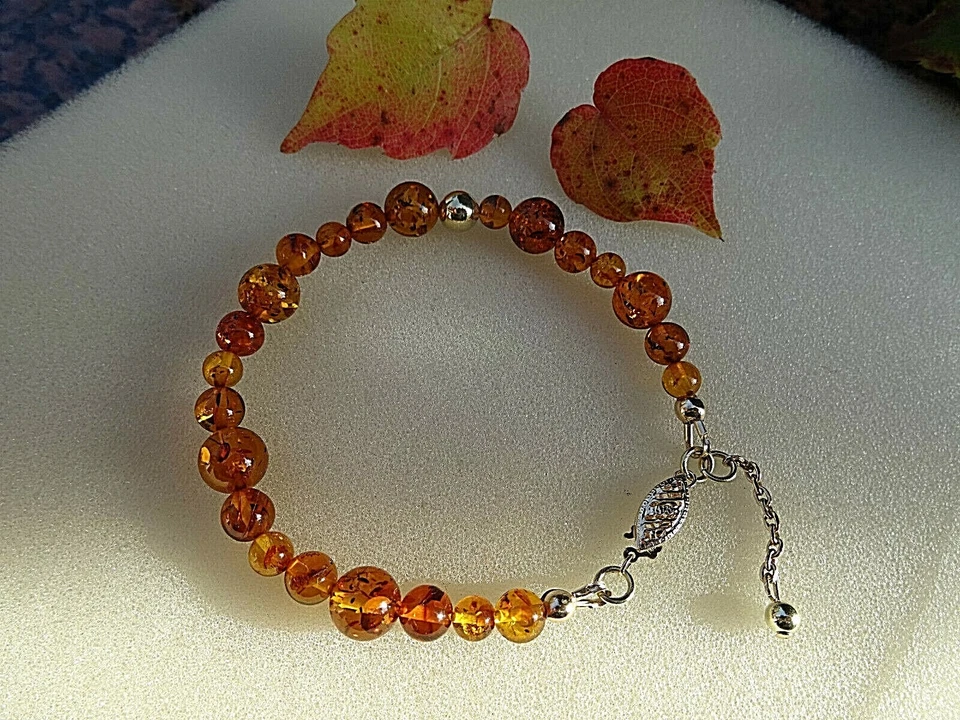 Edles Armband mit echtem Bernstein in Gold Filled - Bild 2 von 4