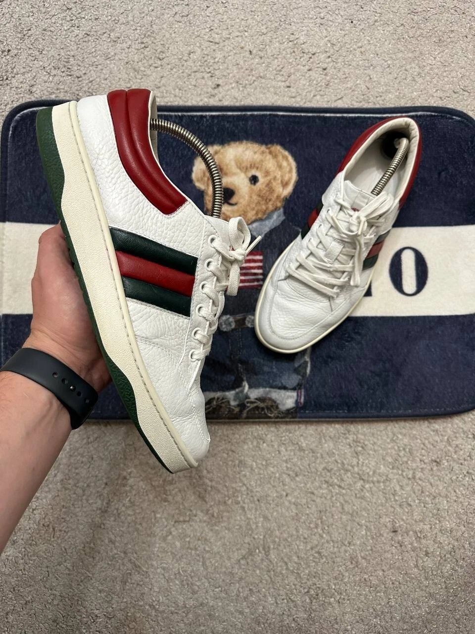 Baskets Gucci cuir blanc taille 10 luxe 