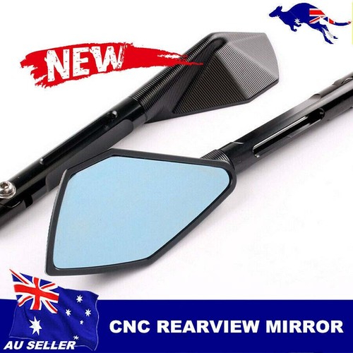 Chrome 8mm/10mm Motorcycle Blade Steady CNC Aluminum Rearview Side Mirrors NEW BRAND
