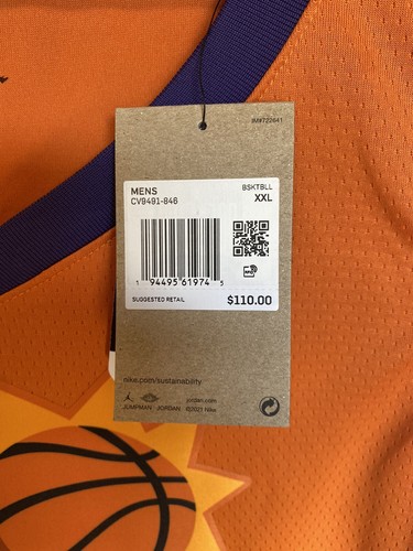 NWT Jordan NBA Swingman Statement Phoenix Suns Devin Booker #1 Jersey Sz XXL 56 - Picture 3 of 3