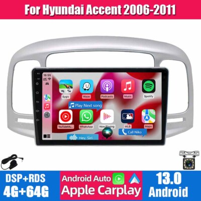 64GB Android 13 Car Radio Stereo Navi GPS CarPlay For Hyundai Accent 2006-2011