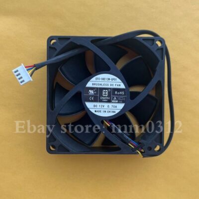 1 Pc. New EFC-08E12W-GP01 8025 DC12V 0.70A 8CM 4-Pin High Airflow Cooling Fan