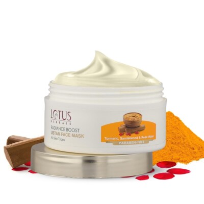 Lotus Herbals Radiance Boost Ubtan  Face Mask Turmeric sandalwood and rose 100g