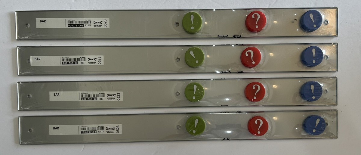 Set Of 4 IKEA “BAR” Magnetic Memo Message Wall Mounted Bar Strips