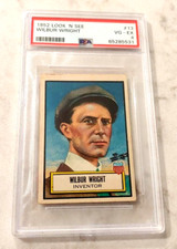 1952 TOPPS / LOOK 'N SEE - #13 WILBUR WRIGHT - PSA VG - EX 4 - FAMOUS AMERICANS.