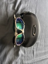 Oakley Mens Wrap Sunglasses Silver Frame/Gree...