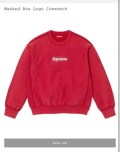 Logo Supreme Washed Box col rond (M) rouge SS25 (LIVRAISON DÈS QUE POSSIBLE)