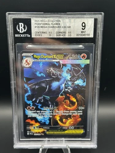 2025 Mega Evolution Phantasmal Flames #125 Mega Charizard X EX SIR BGS 9