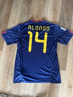 XABI Alonso Spain World Cup Final Winners Hand Signed Shirt Proof Of Signature