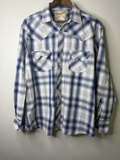 Wrangler Shirt Pearl Snap Button Up Mens XXL Western Cowboy Shadow Plaid Vintage