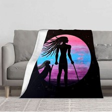 Durable Soft  Warm Flannel Blanket - Cozy Gradient Design for Sofa Travel Bed