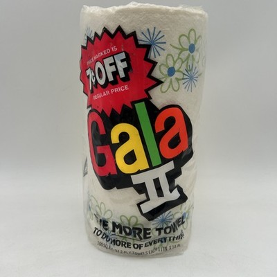 Gala II Paper Towels 94 Sheets 2 Ply 100 Sq Ft 11x14 Vtg 1978 Green Blue Floral