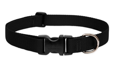 LupinePet Basics 1'' Black 16-28'' Adjustable Collar for Large Dogs