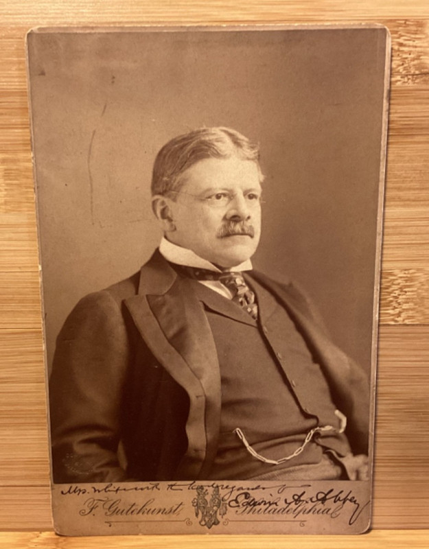 INSCRIBEd C. 1902 Edwin Austin Abbey Cabinet Card - Gutekunst Philadelphia