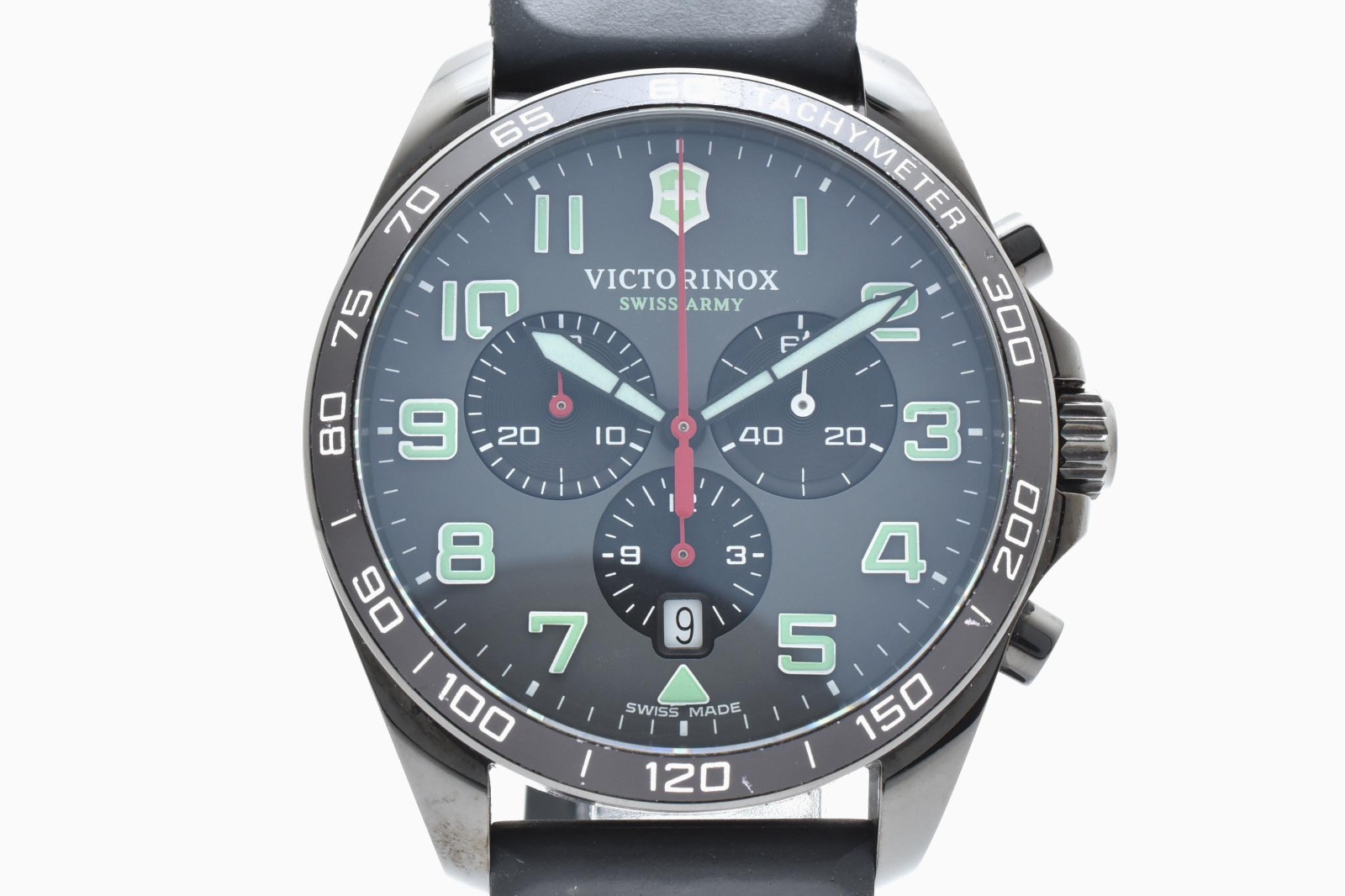 VICTORINOX 241891 FieldForce Sport Chrono Quartz Mens Watch Black Date 100m Box image 5