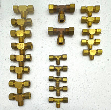 Brass Compression Tee Fitting lot Female-to-Female. 