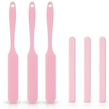 6 Pcs Silicone Wax Stick Applicator,Pink Reusable Sticks Scraper...