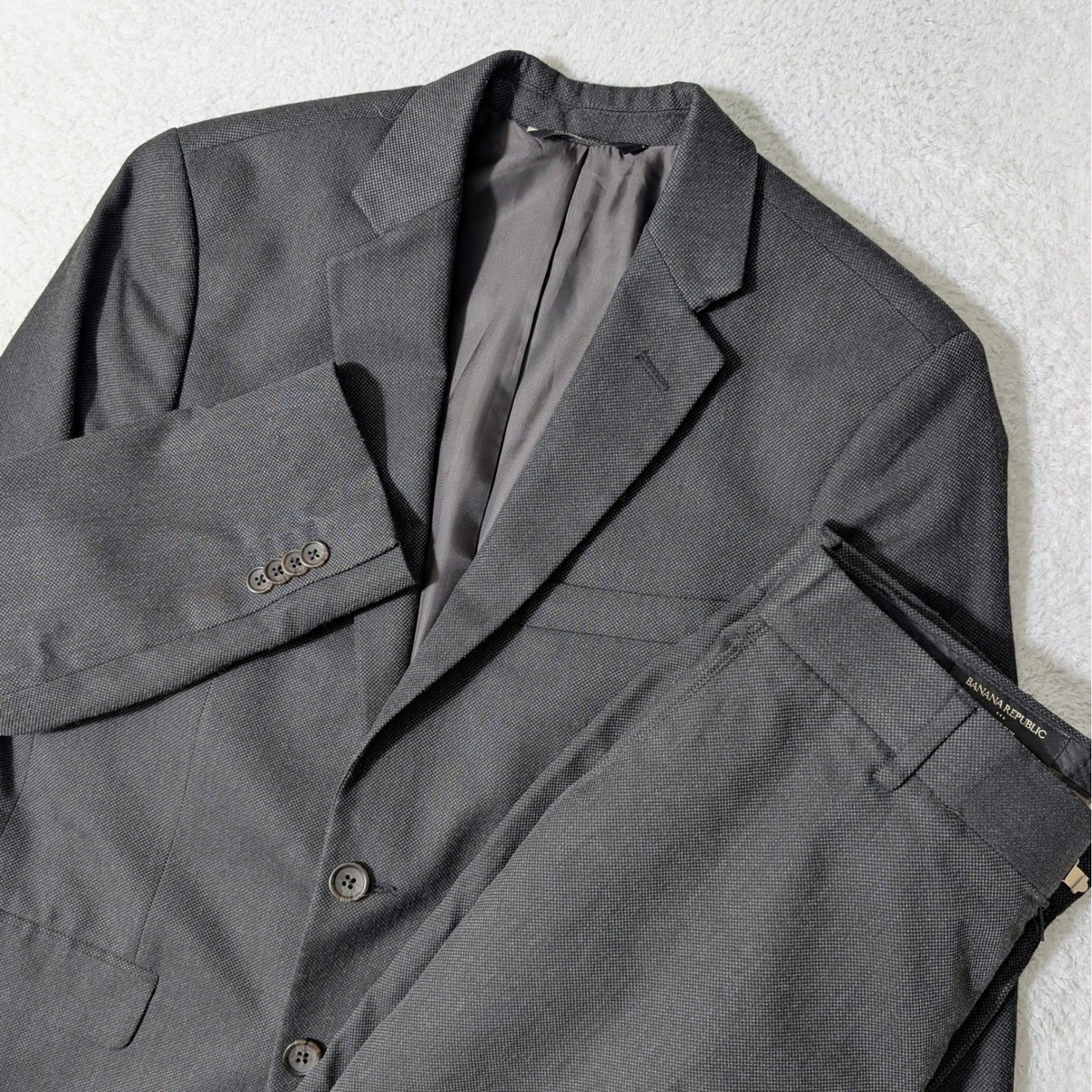 Banana Republic バナナリパブリック メンズスーツ38S Banana Republic Full Suit Mens 38S 31/30 Dk Grey Tailored Slim