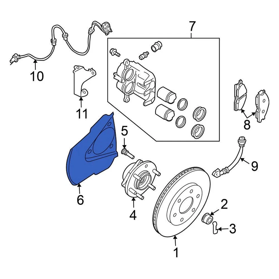For Nissan Frontier 2012-2024 Nissan 41150ZZ70A Front Brake Dust Shield Foto 2 de 4